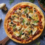 White Pizza with Artichoke & Red Peppers
